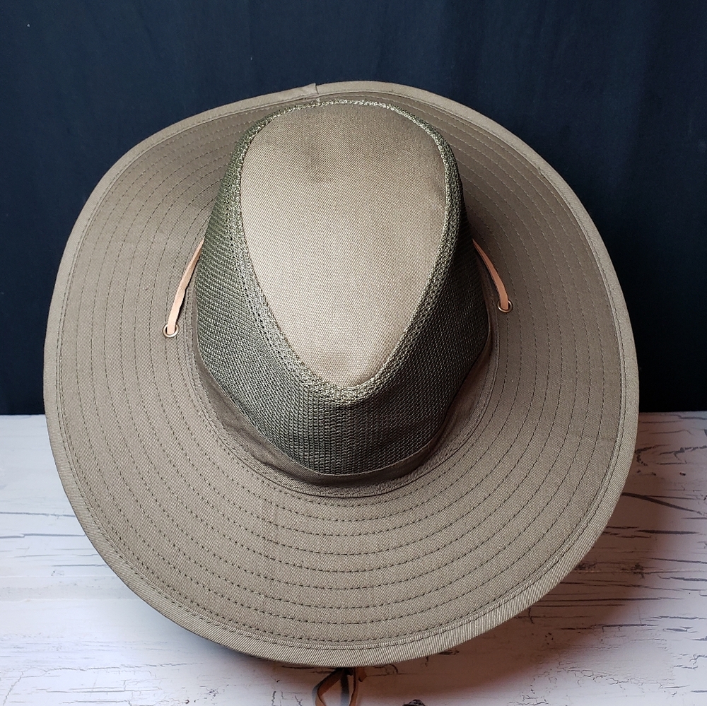 Goldcoast Sunwear 'Stream' Pike Crown Mesh Safari Hat in OD Green - One Size - Picture 6 of 16